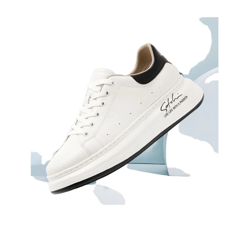 Satchi Low Top Skateboard Shoes Unisex White/Black-3
