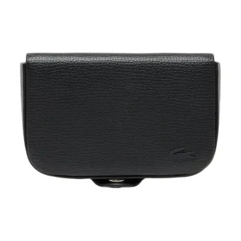 LACOSTE Cow Leather Card Holder Men's Black