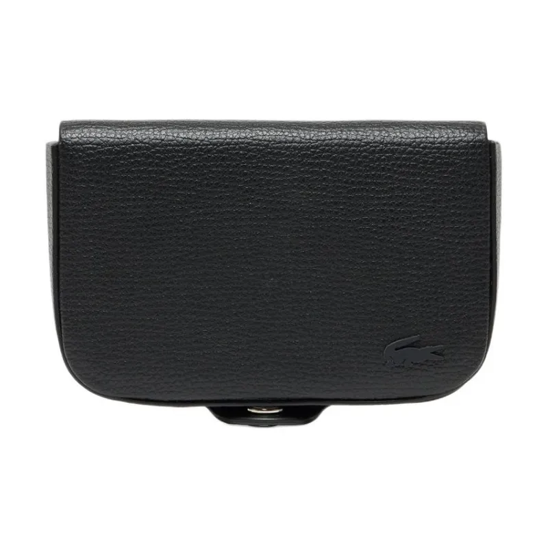 LACOSTE Cow Leather Card Holder Men's Black-0