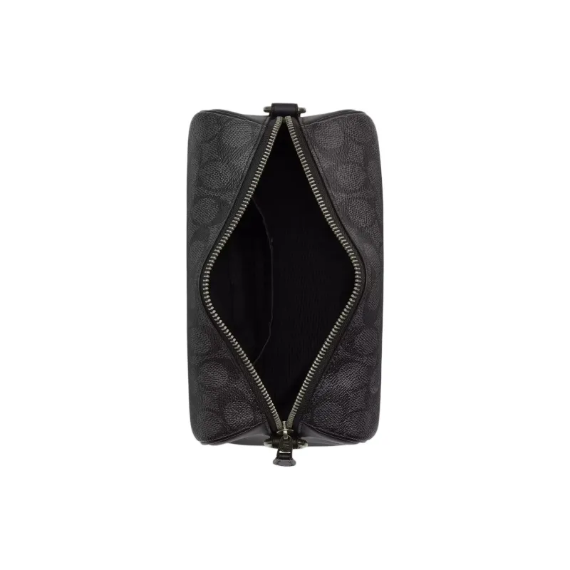 COACH Coated Canvas Shoulder Bag Crossbody Bag Small Size Men's Charcoal Black-3