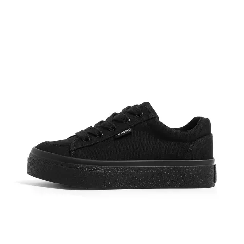 HUANQIU Skateboard Shoes Women's Low-Top Black