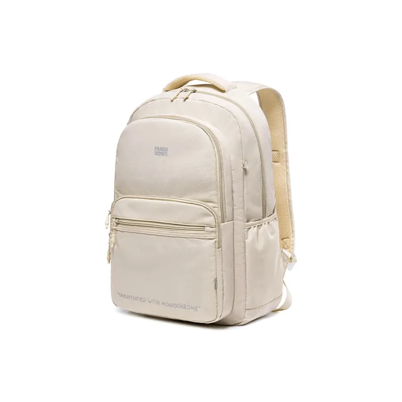 HLA Panda Wowo Series Polyester Backpack Laptop Bag Backpack Unisex Light Khaki/Black-1