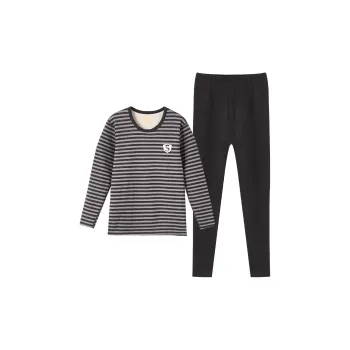 MADALLO Pajama Set Men's Gray Black Stripes
