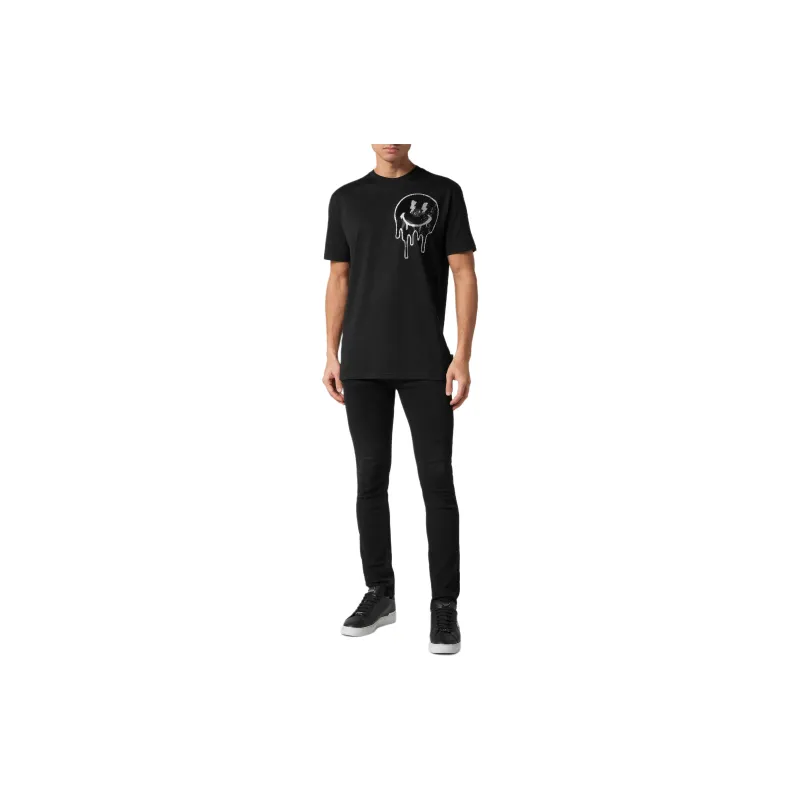 PHILIPP PLEIN Smile Rhinestone embellished T shirt-1