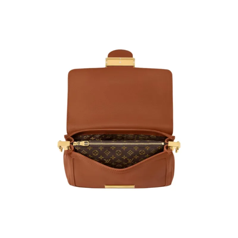 LOUIS VUITTON Dauphine Soft Calfskin Daphne Handbag Shoulder Bag Medium Size Women's Cognac Brown-2