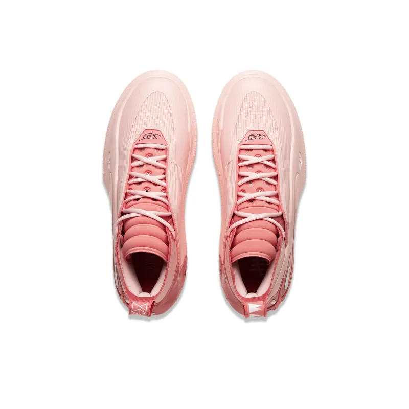 LiNing Wow11 Cushioning Anti-Slip And Wear-Resistant Lightweight Rebound Mid-Top Basketball Shoes Men's Frosting Pink-3