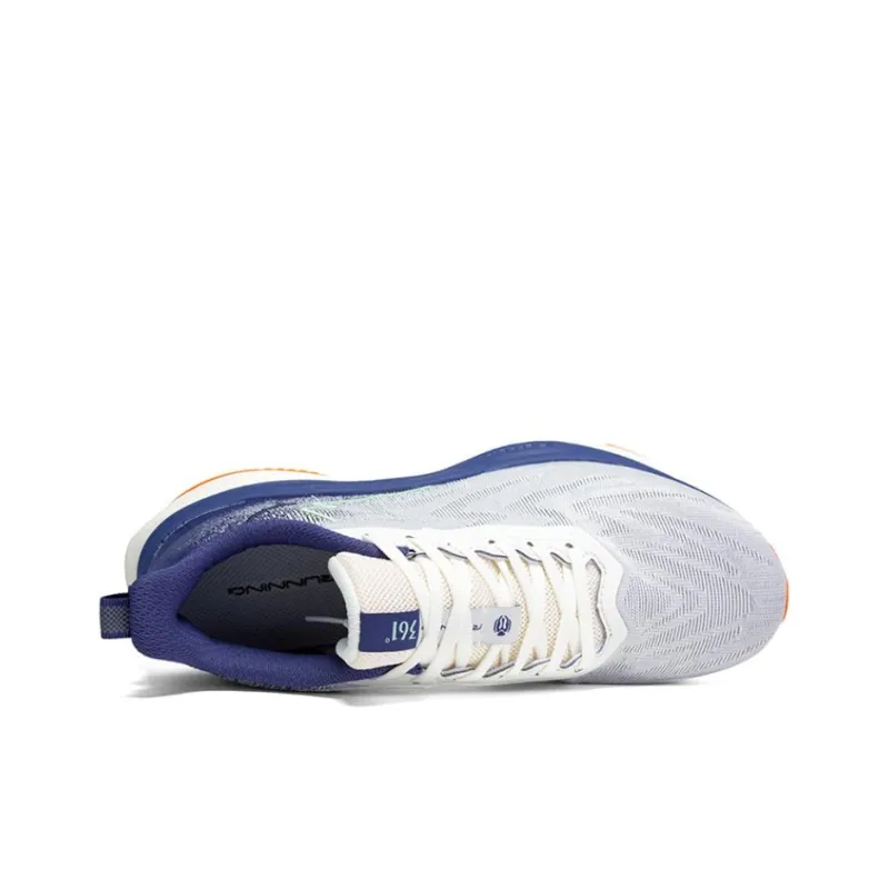 361° Anti Slip Wear Resistant Low Top Casual Running Shoes Men's White Blue-3