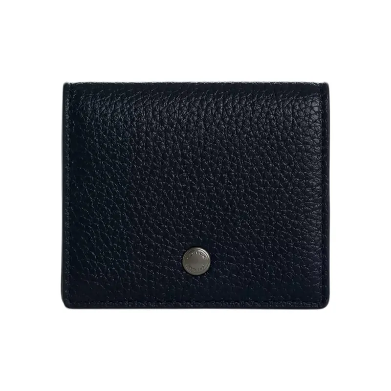 COACH Billfold Wallet High-Quality Pebbled Leather Coin Purse Mini Men's Midnight Navy-1