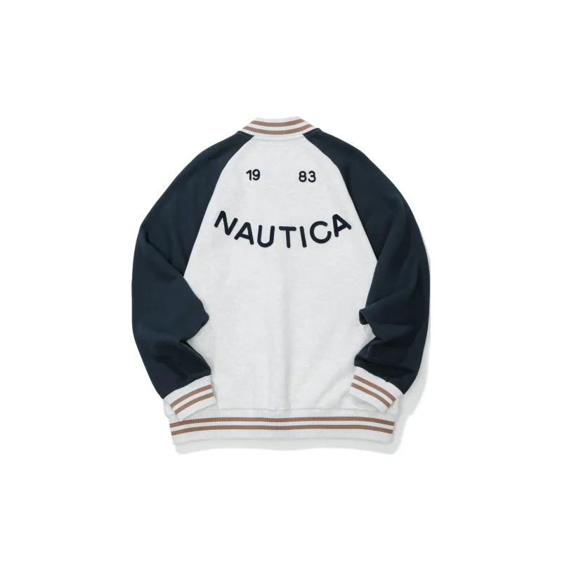 Nautica White Sail Baseball Jacket Unisex-1