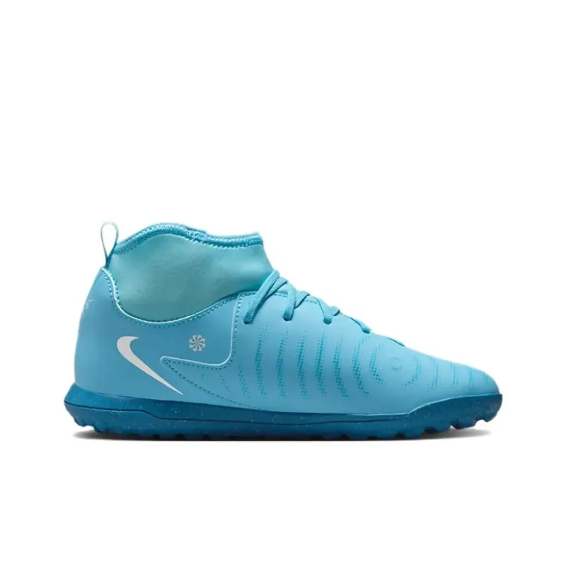 Nike Phantom Luna 2 Anti Slip Wear Resistant Mid Top Kids' Soccer Shoes Blue Teenagers-1