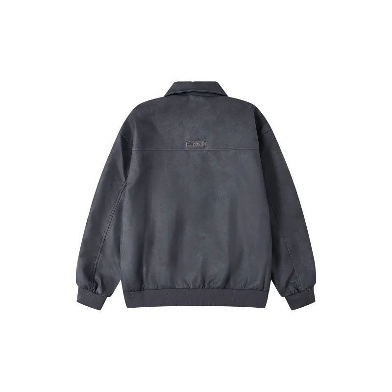 GEOFFREY B. SMALL Leather Jacket Unisex Gray-1