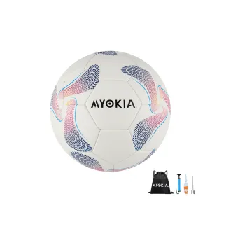 MYOKIA Size 5 Ball Soccer PU Seamless Thermal bonding Unisex White