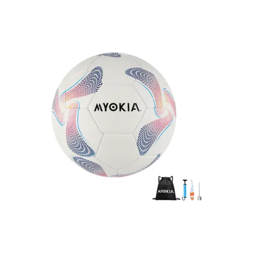 MYOKIA Size 5 Ball Soccer PU Seamless Thermal bonding Unisex White