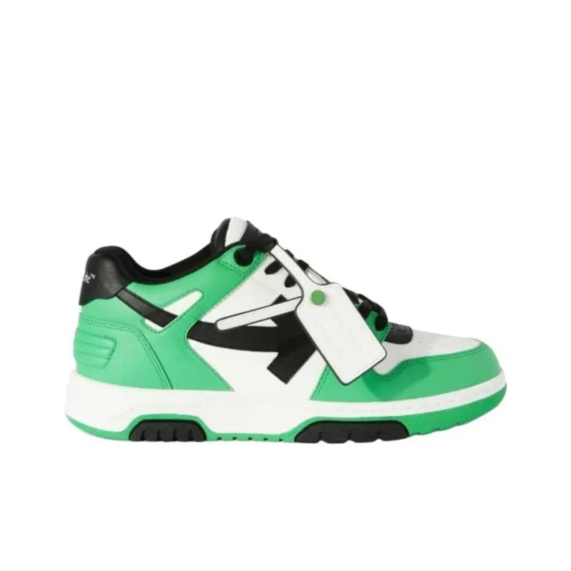 OFF WHITE Out Of Office 'OOO' Low Tops Green Black-1