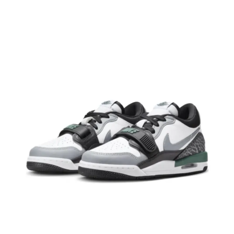 Jordan Legacy 312 Anti Slip Wear Resistant Low Top Children's Basketball Shoes White Gray Green Unisex-2