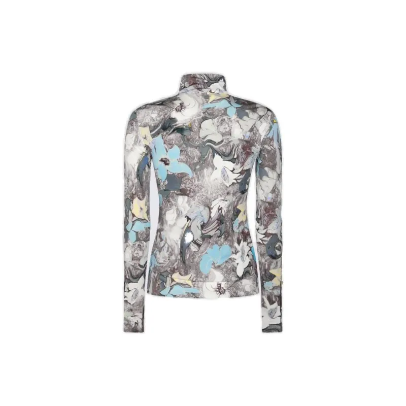 TORY BURCH Floral Printed Turtleneck Top-7