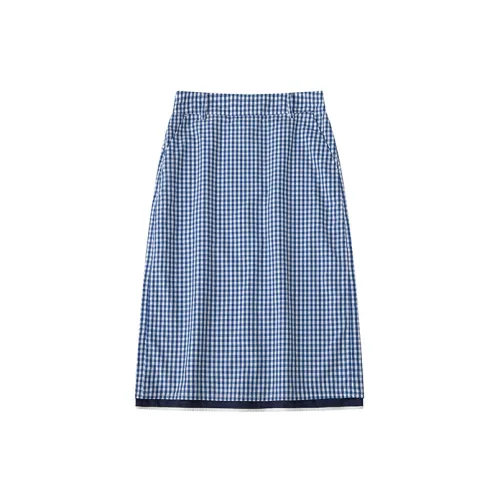 CYCLE DOCUMENT Casual Short Skirts Women's Blue/White Small Plaid