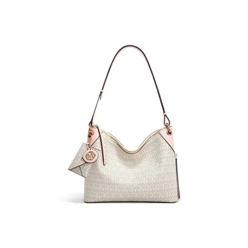 FAIRWHALE PVC Shoulder Bag Regular Women's Vanilla White/Acorn Brown