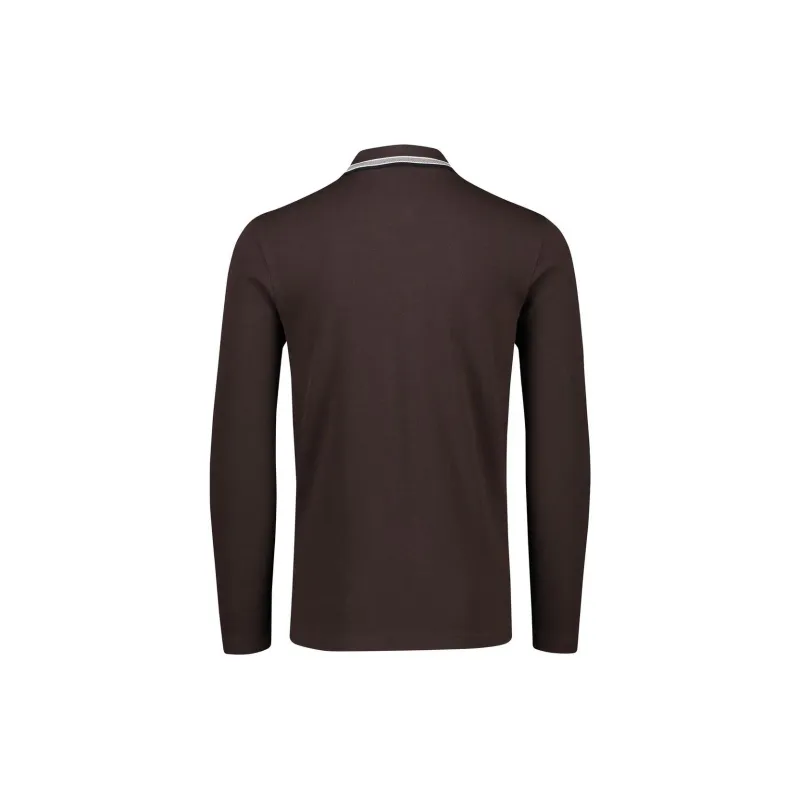 HUGO BOSS Logo Embroidered Long Sleeved Polo Shirt-1