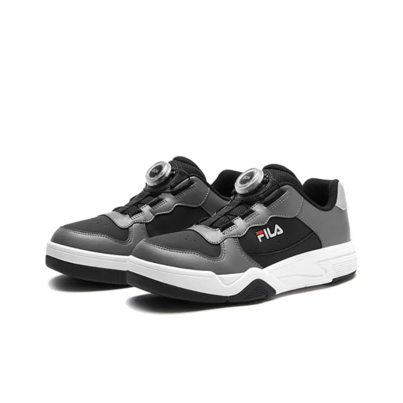 FILA KIDS BOA Slip Resistant Low Top Kids Lifestyle Shoes Black Gray Color Teenagers-5