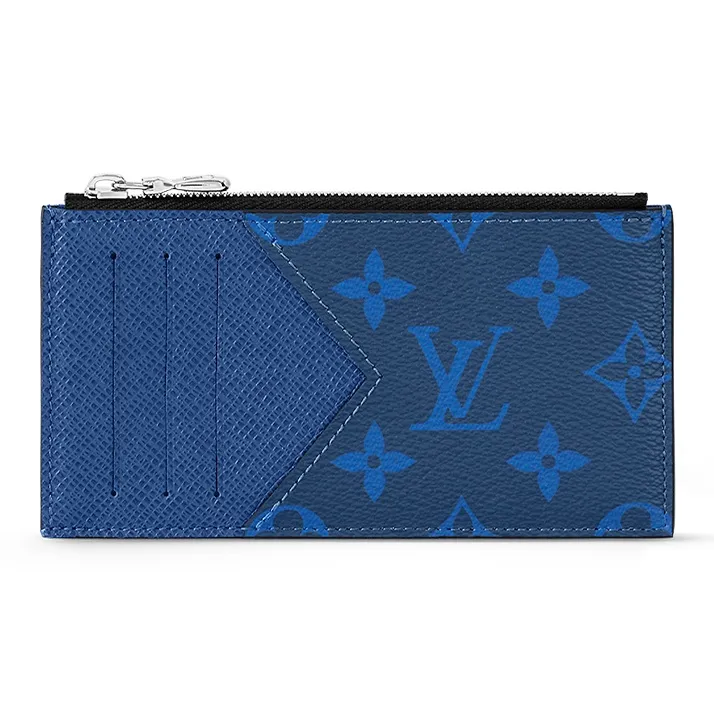 LOUIS VUITTON Coin Card Holder Monogram Pacific Taiga Blue-0