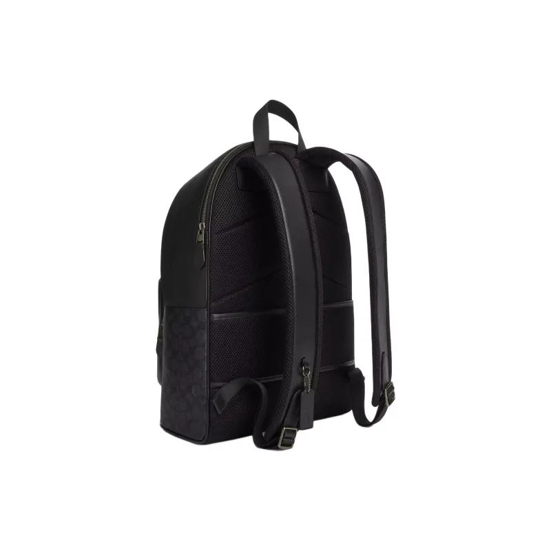 COACH Canvas Coated Canvas Backpack Large Size Unisex Charcoal-1