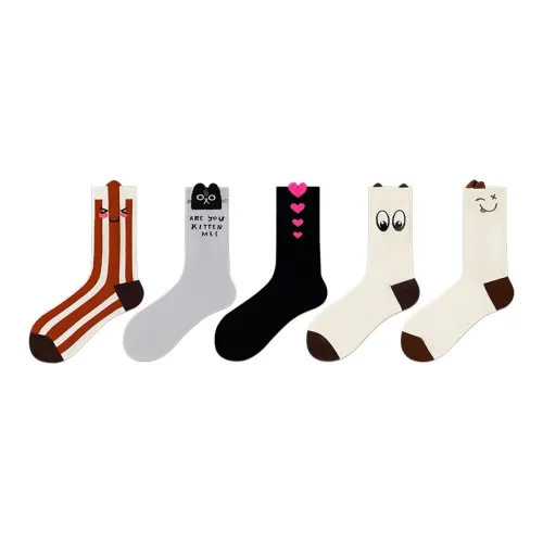CHIKOKU Mid-Calf Socks Women's 5 Pack