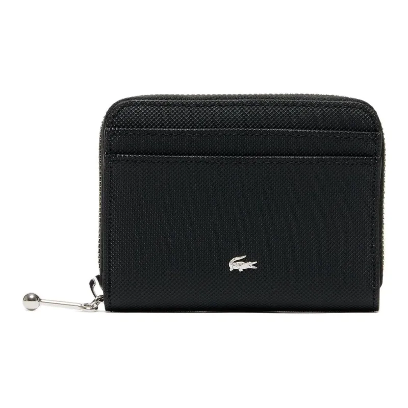 LACOSTE Synthetic Leather Wallet Trumpets Women's Black-0