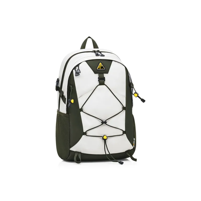 OIWAS Fabric Backpack Travel Backpack Regular Unisex Warm Sand/Forest Green/Black-8