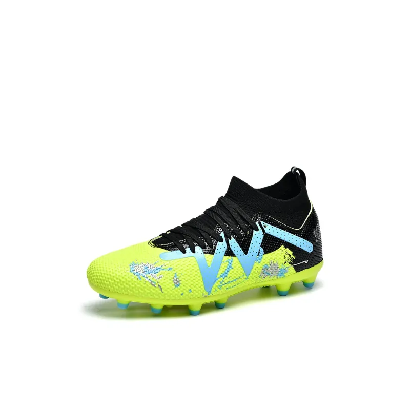 Kuding Soccer Shoes Unisex Low Top Pink/White Gray/White/Neon Green-24