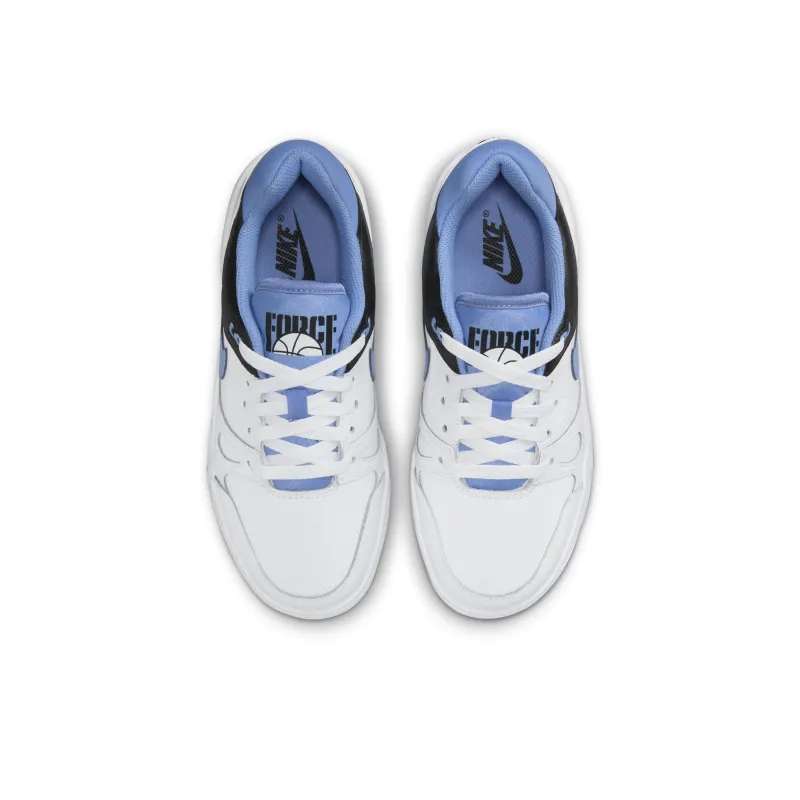 Nike Full Force Anti Slip Wear Resistant Low Top Kids' Skateboarding Shoes White Blue Black Unisex-3