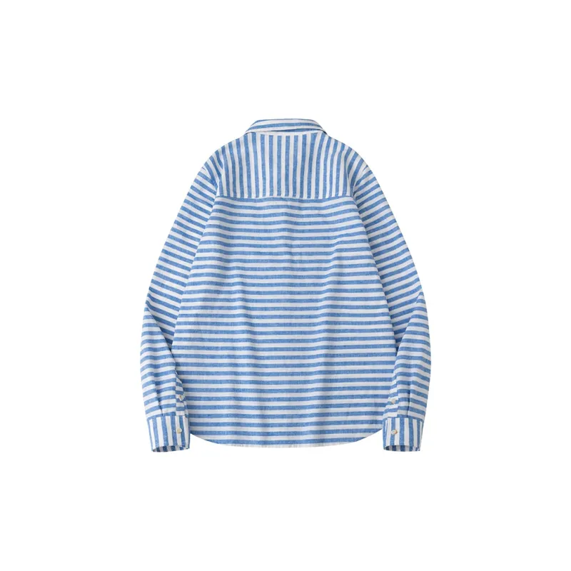 CYCLE DOCUMENT Shirt Women's Blue White Stripes-1