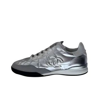 CHANEL 24a German Army Trainers Low Top Casual Shoes Men's Silver