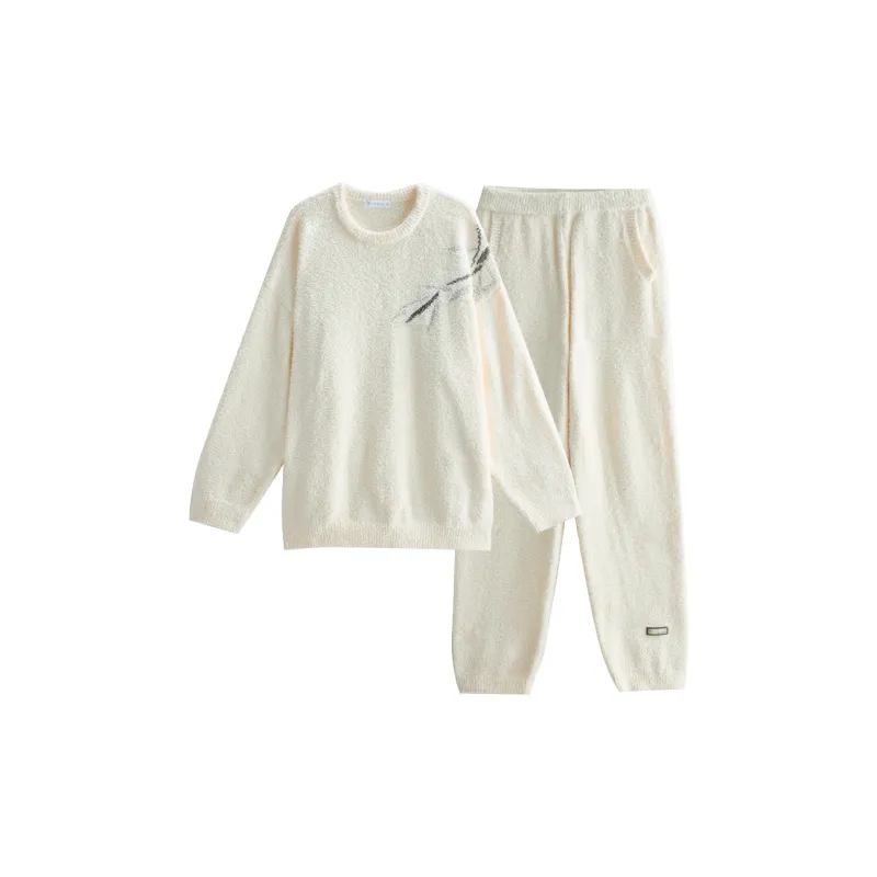 Same Language Pajama Set Women's Orange White-0