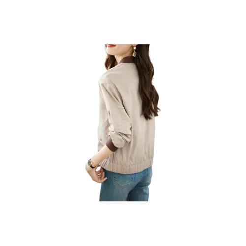 Mo Han Yi Mei Baseball Jacket Women's Khaki