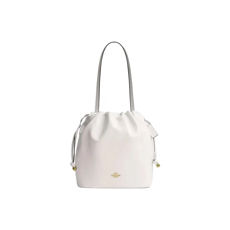 COACH Faye EPI Leather Handbag Shoulder Bag Large Size Women's Chalk White-0