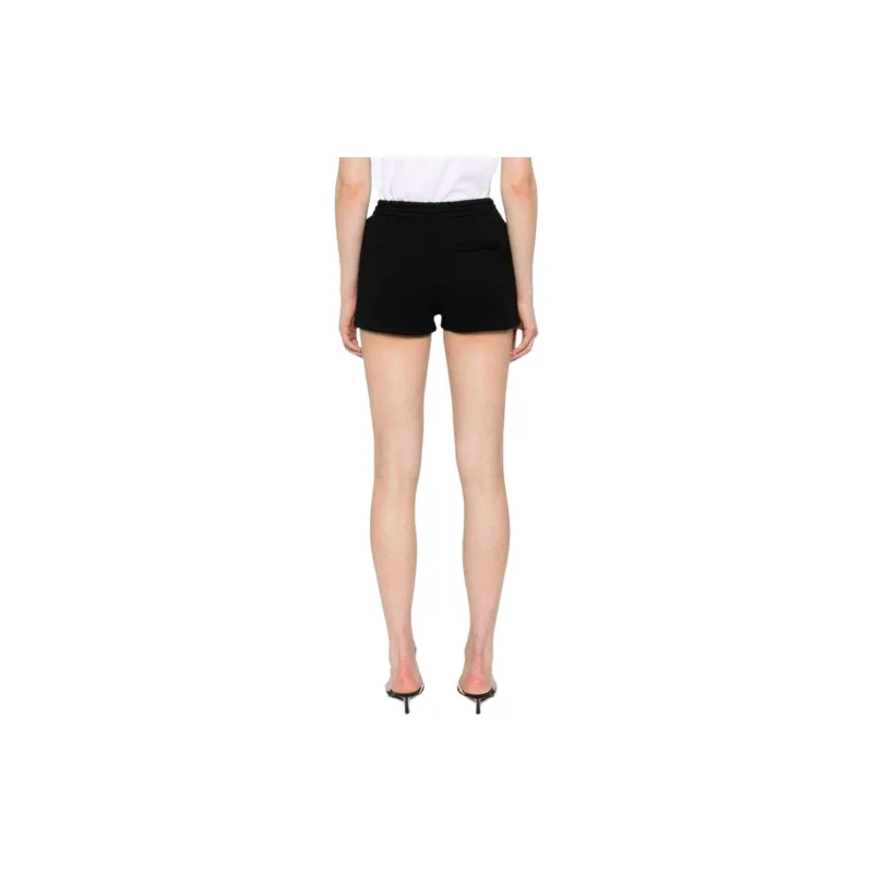 T By Alexander Wang Essential Terry Puff Paint Logo Sweatshort Black-4