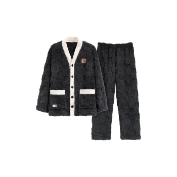 Qiao Ni Tong Pajama Set Men's Dark Gray