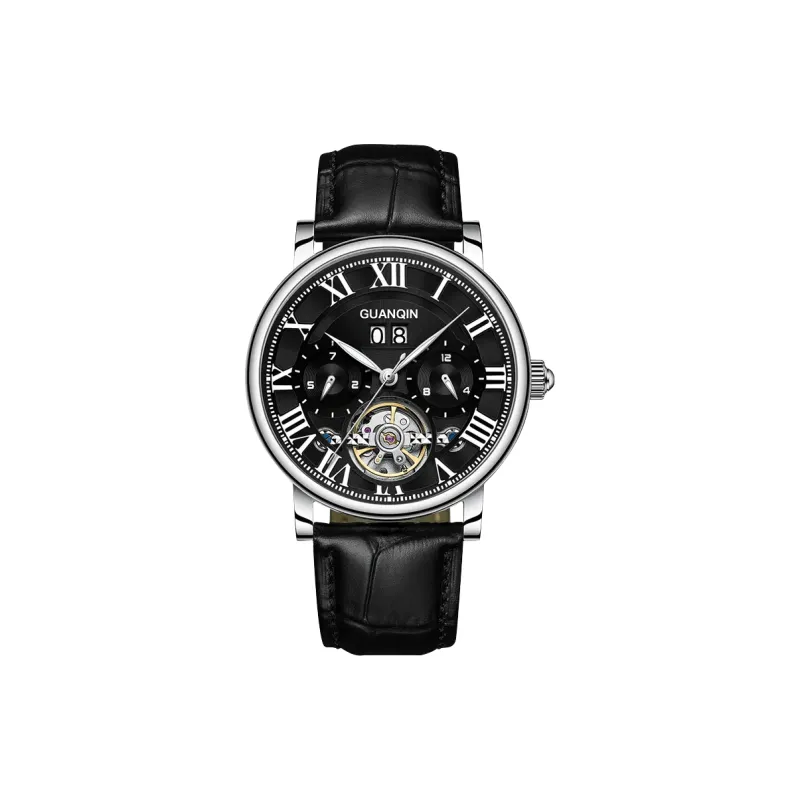 GUANQIN GUANQIN GJ16283 Automatic Mechanical Movement Genuine Leather Strap Watch Men's Watches White Dial-7