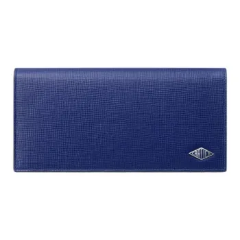 CARTIER Grain Cow Leather Wallet Unisex Blue