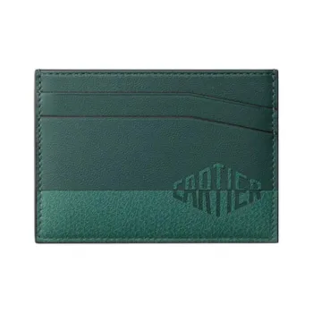 CARTIER Calfskin Card Holder Unisex Pine Green