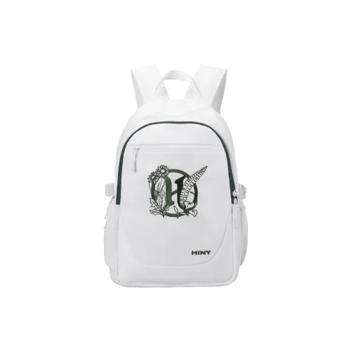 HINY Polyester Student Backpack Unisex White