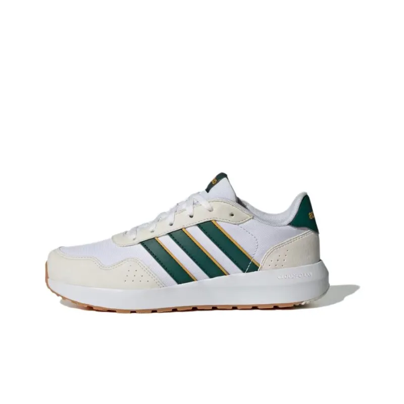 Adidas Slip Resistant Kids Lifestyle Shoes White Green Gold Teenagers-0