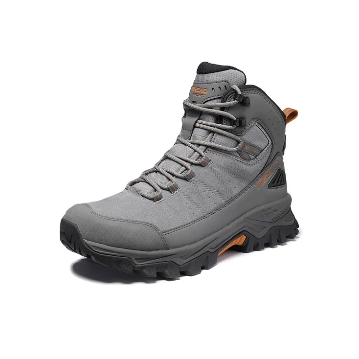 TOREAD Anti Slip Wear Resistant Mid Top Hiking Shoes Men's Gray-0