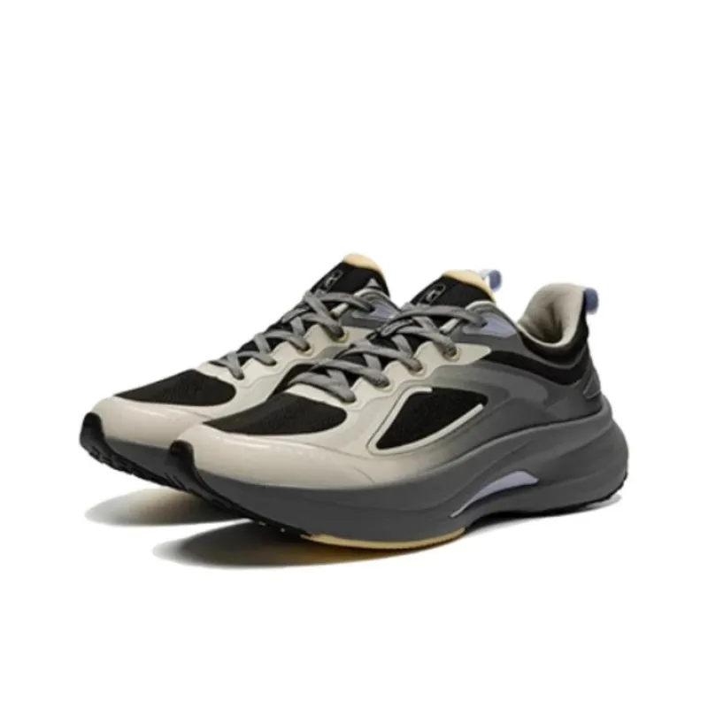 QIAODAN Durable Cushioning Low-Top Casual Running Shoes Women's Gray Black-2