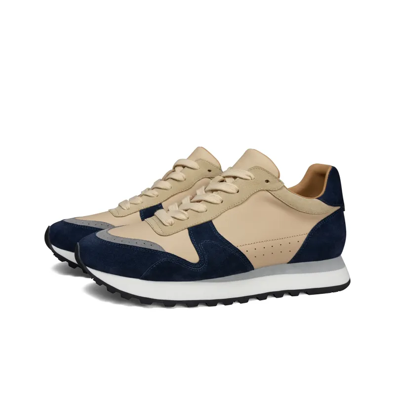 Zuti Wear Resistant Slip Resistant Low Top Casual Shoes Men's Apricot Blue-1