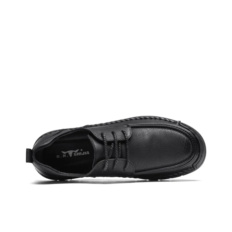 G.N.SHIJIA Men's Casual Shoes Men Low Top Black/Yellow-3