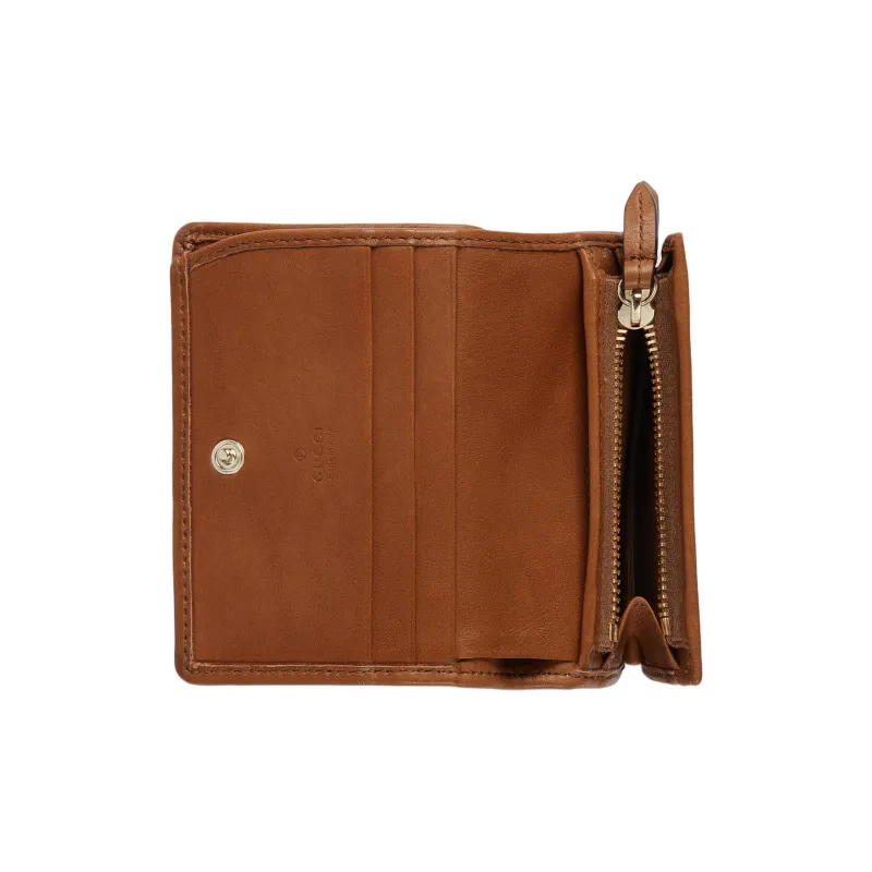 GUCCI Coated Canvas Wallet Mini Unisex Beige & Dark Brown-4