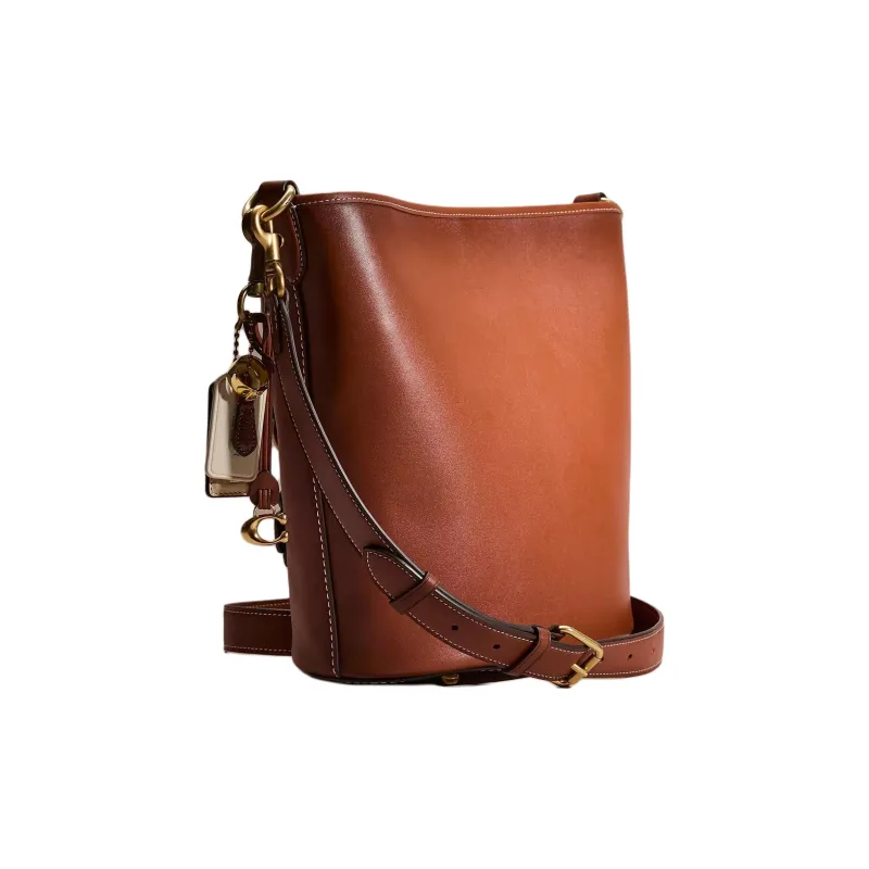 COACH Dakotah Glove Tanning Bucket Bags Shoulder Bag Crossbody Bag Women's Saddle Color-1