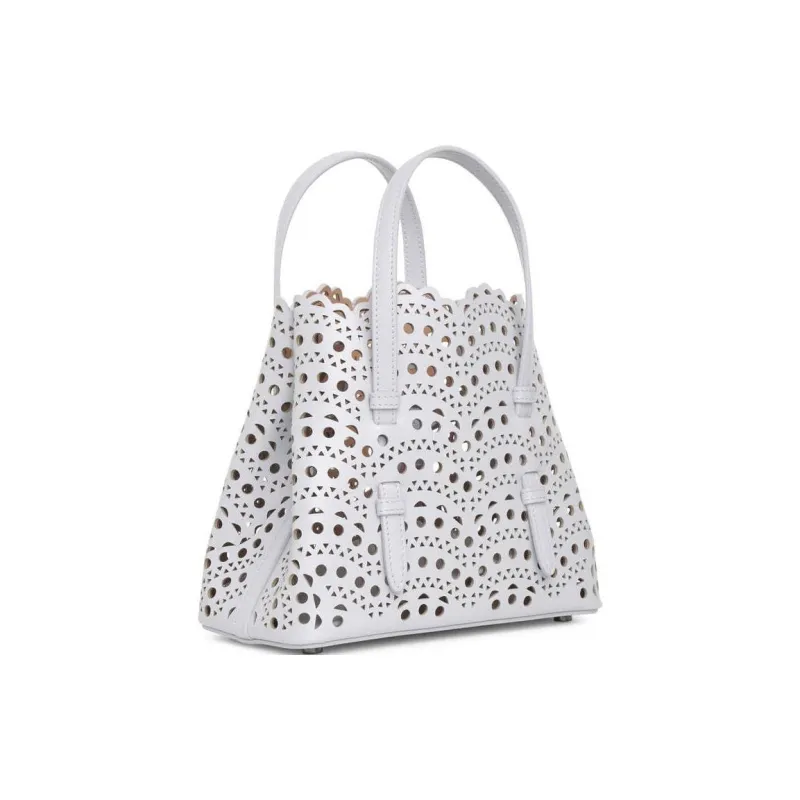 Alaia Cow Leather Shoulder Bag Crossbody Bag Handbag Women's Gray-2
